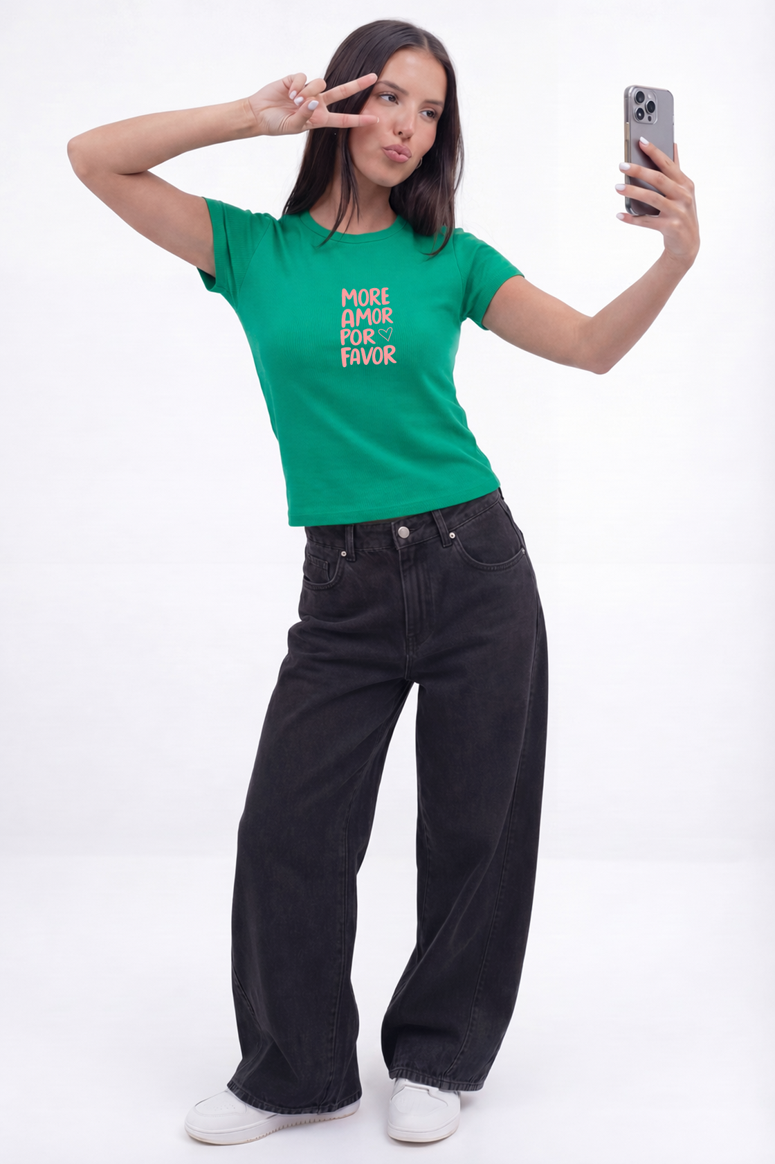 More Love Green Baby Tee